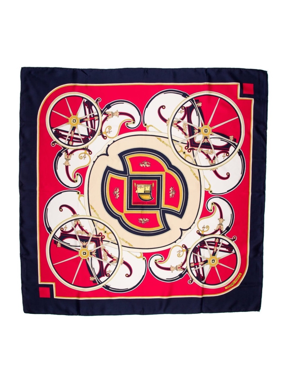 Hermès "Washington's Carriage" 90cm scarf FLAWED